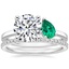 Platinum Viridian Toi et Moi Diamond Ring with Luxe Ballad Diamond Ring (1/4 ct. tw.)