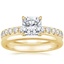 18K Yellow Gold Olympia Diamond Ring with 2mm Comfort Fit Wedding Ring