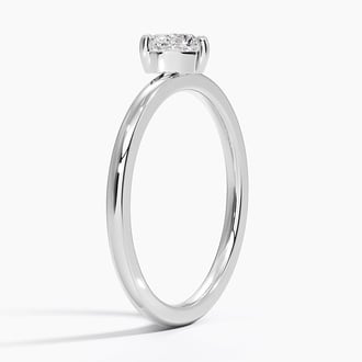 Heart Shaped Lab Diamond Ring in 14K White Gold