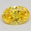 0.70 Ct. Fancy Vivid Yellow Oval Lab Grown Diamond