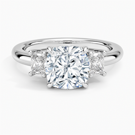 Platinum Helena Radiant-Cut Three Stone Diamond Ring (3/8 ct. tw.)
