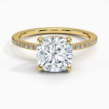 18K Yellow Gold Viviana Half Coverage Diamond Ring