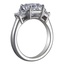 Three Stone Step-cut Diamond Ring, smallside view
