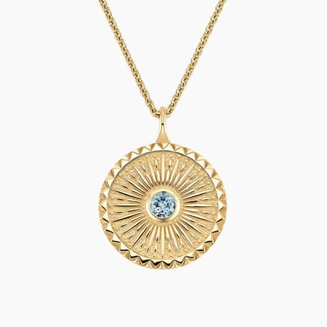 Sun Aquamarine Medallion Necklace