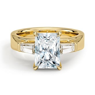 Custom 4mm Band and Tapered Baguette Lab Diamond Ring