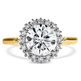 Custom Two-Tone Halo Engagement Ring