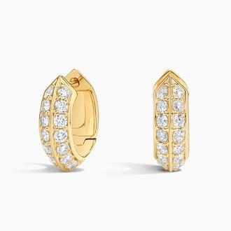 Double Row Diamond Hoop Earrings