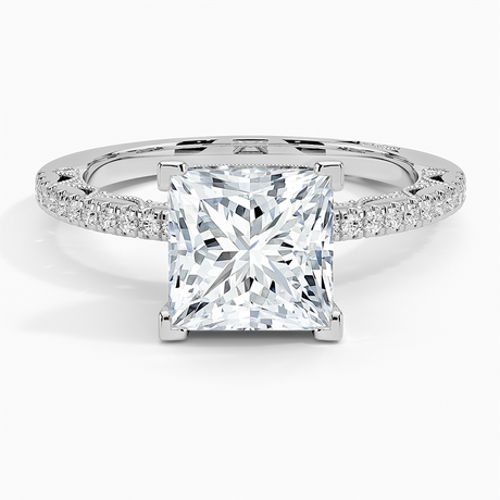18K White Gold Tacori Lunetta Crescent Diamond Ring
