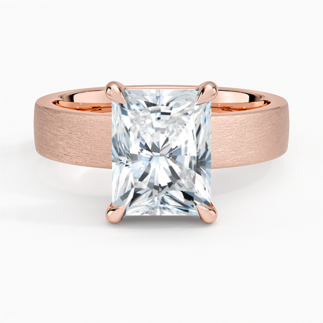 14K Rose Gold Peyton 4mm Satin Finish Solitaire Ring