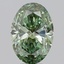 4.59 Ct. Fancy Vivid  Green Oval Lab Grown Diamond