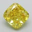 3.09 Ct. Fancy Vivid Yellow Cushion Lab Grown Diamond