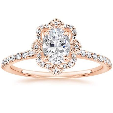 14K Rose Gold Reina Diamond Ring with Luxe Ballad Diamond Ring (1/4 ct. tw.)
