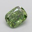 2.76 Ct. Fancy Vivid  Green Cushion Lab Grown Diamond