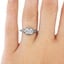 The Melinda Ring, smalltop view on a hand