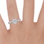 18K White Gold Grace Twist Solitaire Ring, smallzoomed in top view on a hand