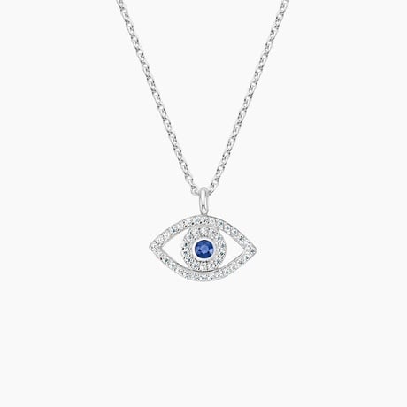Evil Eye Sapphire and Diamond Pendant