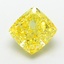 6.06 Ct. Fancy Vivid  Yellow Cushion Lab Grown Diamond