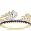 18K Yellow Gold Sweeping Ivy Diamond Ring (1/2 ct. tw.) with Luxe Ballad Sapphire Ring