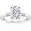 18K White Gold Tapered Baguette Three Stone Diamond Ring, smalltop view