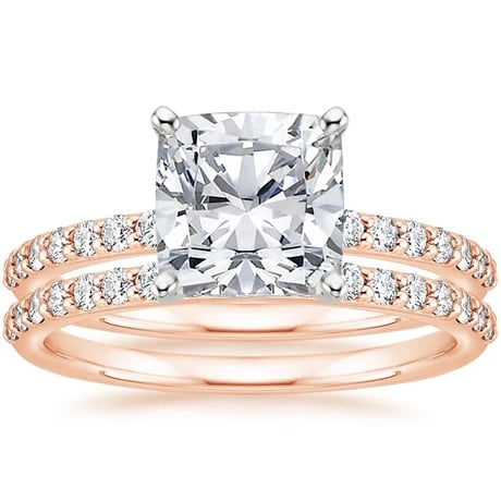 14K Rose Gold Petite Shared Prong Bridal Set (1/2 ct. tw.)