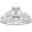 18K White Gold Secret Garden Diamond Ring (1/2 ct. tw.) with Winding Willow Diamond Ring (1/8 ct. tw.)