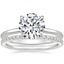 18K White Gold Audrey Perfect Fit Solitaire Ring with Luxe Ballad Diamond Ring (1/4 ct. tw.)