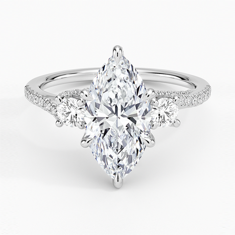Luxe Delilah Three Stone Pave Diamond Ring