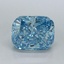 1.02 Ct. Fancy Vivid Blue Cushion Lab Grown Diamond