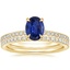 14K Yellow Gold Petite Demi Diamond Ring (1/5 ct. tw.) with Luxe Ballad Diamond Ring (1/4 ct. tw.)