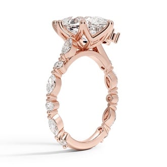 Custom Asymmetrical Pear Halo Diamond Ring