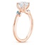 14K Rose Gold Camellia Indigo Milgrain Ring, smallside view
