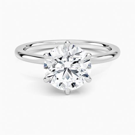 Platinum Petal Six Prong Diamond Ring