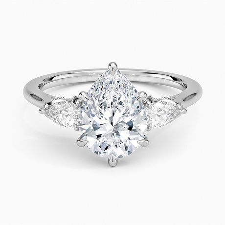 Platinum Petal Pear Three Stone Diamond Ring (1/2 ct. tw.)