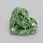 1.08 Ct. Fancy Vivid Green Heart Lab Grown Diamond