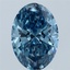 3.01 Ct. Fancy Vivid Blue Oval Lab Grown Diamond