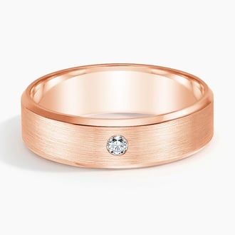 Borealis Diamond 6mm Wedding Ring in 14K Rose Gold