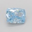 3.09 Ct. Fancy Vivid Blue Cushion Lab Grown Diamond