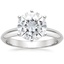 18K White Gold Classic Six-Prong Solitaire Ring, smalltop view