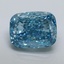 4.06 Ct. Fancy Vivid Malibu Blue Cushion Lab Grown Diamond
