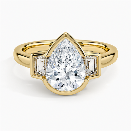 Seamless Trapezoid Three Stone Diamond Ring