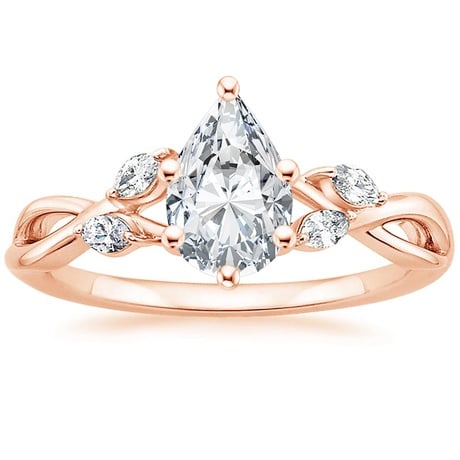 14K Rose Gold Willow Diamond Ring (1/8 ct. tw.) with Winding Willow Diamond Ring (1/8 ct. tw.)
