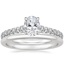 18K White Gold Chantal Diamond Ring with Petite Comfort Fit Wedding Ring