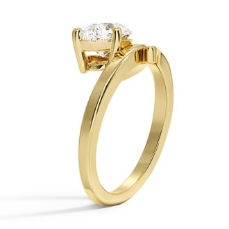 Custom East-West Sculptural Semi-Bezel Diamond RIng
