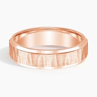 Beveled Edge Aspen 5.5mm Wedding Ring in 14K Rose Gold