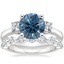 Platinum Petite Three Stone Trellis Diamond Ring (1/3 ct. tw.) with Monaco Diamond Ring (3/4 ct. tw.)