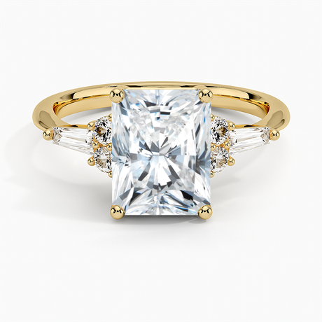 Round and Tapered Baguette Engagement Ring