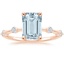 14K Rose Gold Aimee Diamond Ring, smalltop view