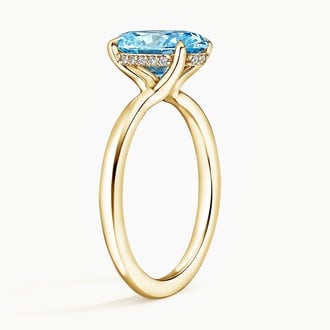 Freesia Hidden Halo Malibu Blue Lab Diamond Ring (2 ct. tw.)
