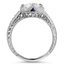 Antique-Inspired Engraved Halo Diamond Ring, smallside view