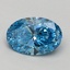 0.55 Ct. Fancy Vivid Blue Oval Lab Grown Diamond
